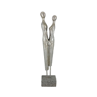 ENSEMBLE DECO FIGURE POLYRESIN SILVER 8,2x4,8xH30,