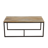 QUADRO COFFEE TABLE SET 3PCS WOOD MANGO NATURAL METAL BLACK 110x60xH45cm IN