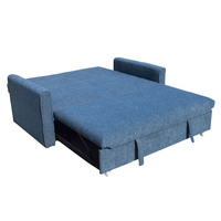 DUAL SOFA BED 2SEAT FABRIC BLUE E1 PRC