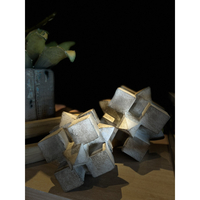 3D CUBE 2 DECO POLYRESIN NATURAL D19,5xH19,5cm PRC