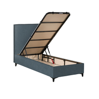 FRAME BED WITH STORAGE (FOR MATTRESS 90x200cm) CHENILLE BLUE JEAN 03-881 E1 TR