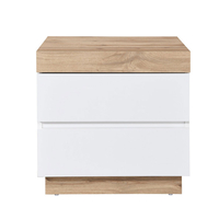 CASA NIGHTSTAND 2DRAWERS CHIPBOARD WITH MELAMINE CARTA WHITE CHIPBOARD WITH MELAMINE CARTA NATURAL E1