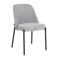 LUJO CHAIR FABRIC GREY LIGHT METAL BLACK MAT E1 PRC