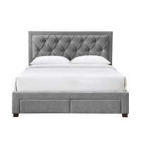 NOBLE BED (FOR MATTRESS 160x200cm) FABRIC GREY DARK E1 MY