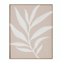 WILDFLOWER PAINTING DECORATIVE 40x50x3 LINEN BEIGE WOOD NATURAL