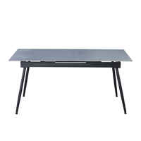 ATLANTIS TABLE EXTENDABLE CERAMIC GREY WITH MARBLE PATTERN METAL BLACK PRC