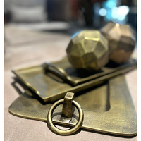 KLIPPE TRAY ALUMINIUM GOLD ANTIQUE 50x25xH6cm IN