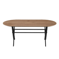 METRON TABLE CHIPBOARD WITH MELAMINE CARTA SONOMA METAL BLACK PRC