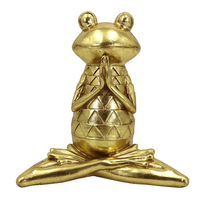 YOGA FROGIE 3 DECO FROG POLYRESIN GOLD 18x10,8xH19