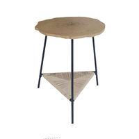 TREE SIDE TABLE CHIPBOARD WITH MELAMINE CARTA NATURAL METAL BLACK 46x46xH52cm E1 PRC