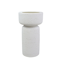 INGER CANDLE HOLDER POLYRESIN WHITE 11x11xH20,5cm