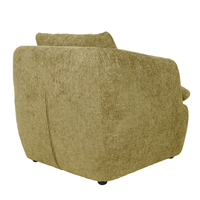 SQUARE ARMCHAIR FABRIC OLIVE GREEN LIGHT PRC