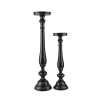 IONAS CANDLE HOLDER ALUMINIUM BLACK 18x18xH74cm IN