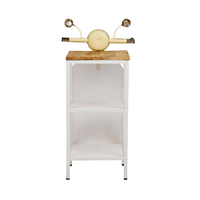 MINI VESPA SIDE TABLE WITH SHELVES METAL CREAM WHITE NATURAL 61x45xH88cm IN