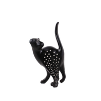 SUERTE 2 DECO CAT POLYRESIN BLACK WHITE 18x10xH33c