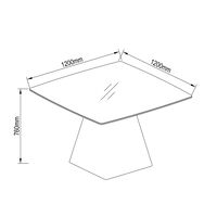 TOTEM TABLE SANDY GLASS WALNUT WHITE WITH MARBLE PATTERN VENEER ΟΑΚ E1 PRC