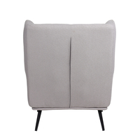 MONACO ARMCHAIR FABRIC GREY WOOD RUBBERWOOD BLACK PRC