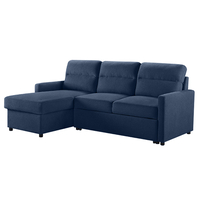 TUCAN SOFA BED REVERSABLE CORNER FABRIC BLUE E1 PRC