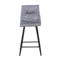 LINEA STOOL BAR FABRIC GREY SILVER METAL BLACK E1 PRC