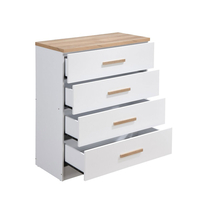 PRACTICO COMMODE 4DRAWERS CHIPBOARD WITH MELAMINE CARTA NATURAL WHITE E1 MY