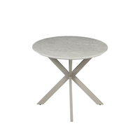 CASPIAN TABLE MELAMINE GREY WITH MARBLE PATTERN METAL LATTE 180x90x75 E1 PRC