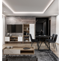 STOCKHOLM BOOKCASE CHIPBOARD WITH MELAMINE CARTA SONOMA DECAPE WHITE WITH MARBLE PATTERN 90x39,5xH160cm E1 PRC