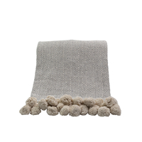 KITTEN THROW COTTON POLYESTER GREY BEIGE 130x170cm