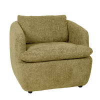 SQUARE ARMCHAIR FABRIC OLIVE GREEN LIGHT PRC