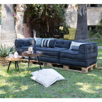 AFRICA FLOOR CUSHION FABRIC GREY DARK IN