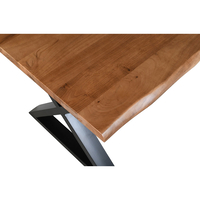 MINGLE TABLE WOOD ACACIA WALNUT BLACK METAL IN