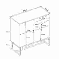 EDGE COMMODE CHIPBOARD WITH MELAMINE CARTA BLACK METAL SONOMA E1 PRC