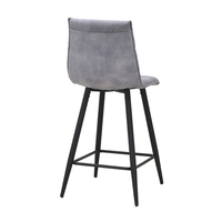 LINEA STOOL BAR FABRIC GREY SILVER METAL BLACK E1 PRC