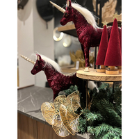 XMAS UNICORN POLYFOAM BORDEAUX WHITE GOLD 42x9,5xH
