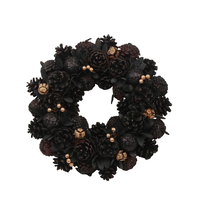 XMAS BUAN WREATH POLYFOAM BLACK GOLD D34xH8cm PRC