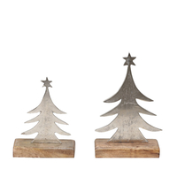 XMAS FELICITY TREE ALUMINIUM WOOD MANGO SILVER NAT