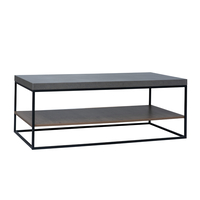 DELTA COFFEE TABLE MELAMINE CEMENT DARK OAK METAL BLACK 119x59xH45cm E1 PRC