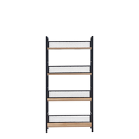 NEST BOOKCASE MELAMINE NATURAL BLACK 60x28xH121cm