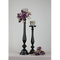 IONAS CANDLE HOLDER ALUMINIUM BLACK 18x18xH74cm IN