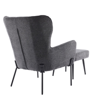 CHILLOUT ARMCHAIR FABRIC GREY DARK METAL BLACK PRC