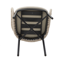 LUNA ARMCHAIR CUSHION ALUMINIUM BLACK NATURAL 58x65xH78cm PRC