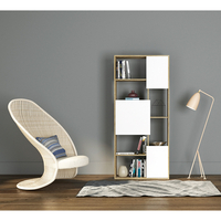 BOX BOOKCASE MELAMINE SONOMA WHITE 80x30xH180cm E1 EU
