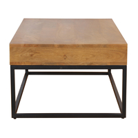 CASSETTO COFFEE TABLE 1DRAWER WOOD MANGO WALNUT METAL BLACK 100x60xH40cm IN