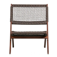 MESH CHAIR FOLDING HIGH DENSITY POLYETHYLENE BROWN ANTIQUE WALNUT 78x60xH72,5cm VN