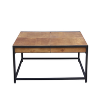 COMBO COFFEE TABLE WOOD ACACIA WALNUT METAL BLACK 84x80xH42cm IN