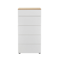 LUCIDO PEDESTAL 5DRAWERS MELAMINE WHITE OAK NATURAL E1 PRC