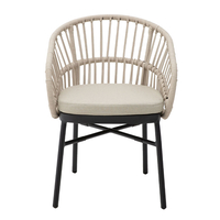 LUNA ARMCHAIR CUSHION ALUMINIUM BLACK NATURAL 58x65xH78cm PRC
