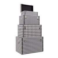 FERRE CHESTS SET 4PCS CANVAS BLACK WHITE MDF 64x40xH40cm E1 PRC
