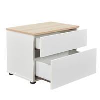 LUCIDO NIGHTSTAND 2DRAWERS MELAMINE WHITE OAK NATURAL E1 PRC