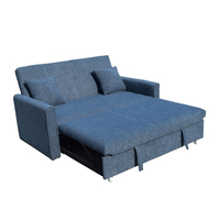 DUAL SOFA BED 2SEAT FABRIC BLUE E1 PRC