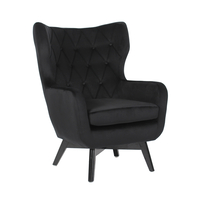 SALINA ARMCHAIR FABRIC BLACK WOOD RUBBERWOOD BLACK E1 PRC